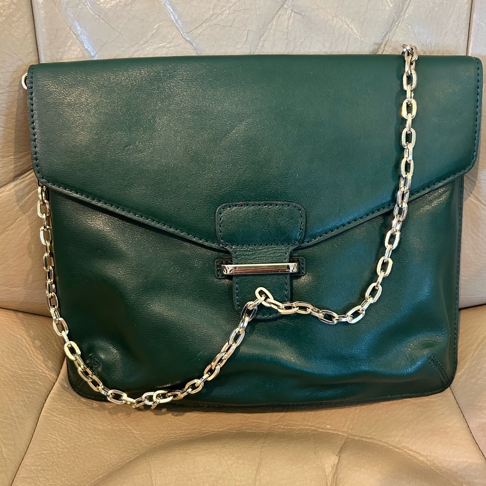 Banana Republic Hunter Green Leather Handbag